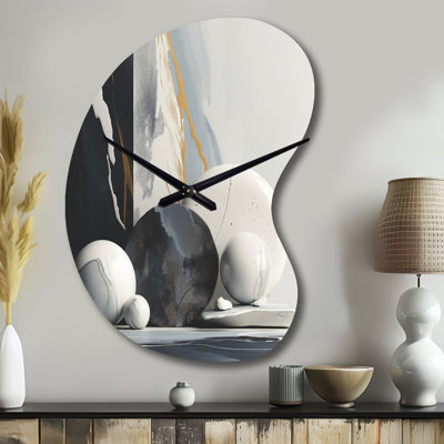 Abstrait marbre formes I - horloge murale