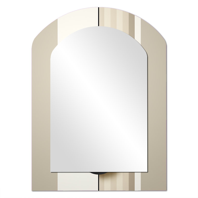 Géométrique Momentum Moon Balance - miroir mural minimaliste en arche, miroir décoratif asymétrique noir, impression d'art en métal