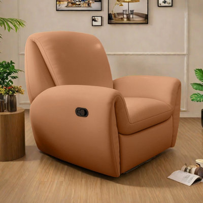 Fauteuil inclinable décontracté à large assise avec base en métal