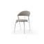 Set of Two Grey and Silver Faux Leather and Stainless Steel Open Back Dining Side Chairs