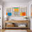 Abstract Vibrant Color Blocks "Mid-century Modern Colorful Blocks Artwork, Multicolor Geometric Wall Pictures, Large Framed Canvas Giclee Print 3 Pieces Wall Art Set"-119460505-75848667