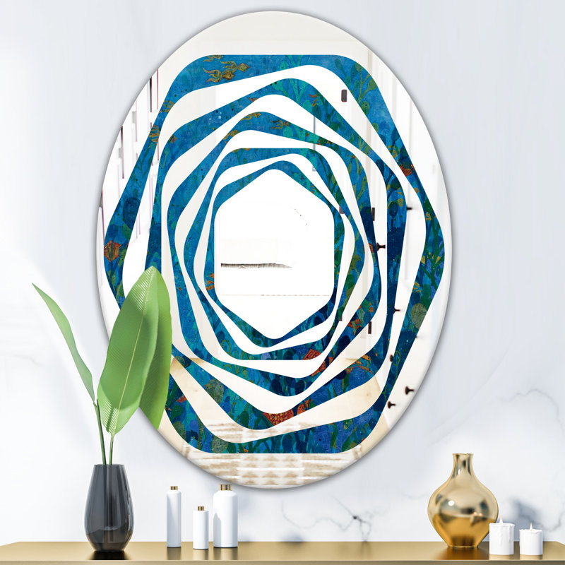 Miroir mural Coastal, H 31,5 po x l 23,7 po, Tourbillons de papillons