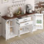 Armoire de rangement de style campagnard de 63 pouces avec 2 tiroirs, tablettes réglables et porte pour une utilisation polyvalente dans plusieurs pièces