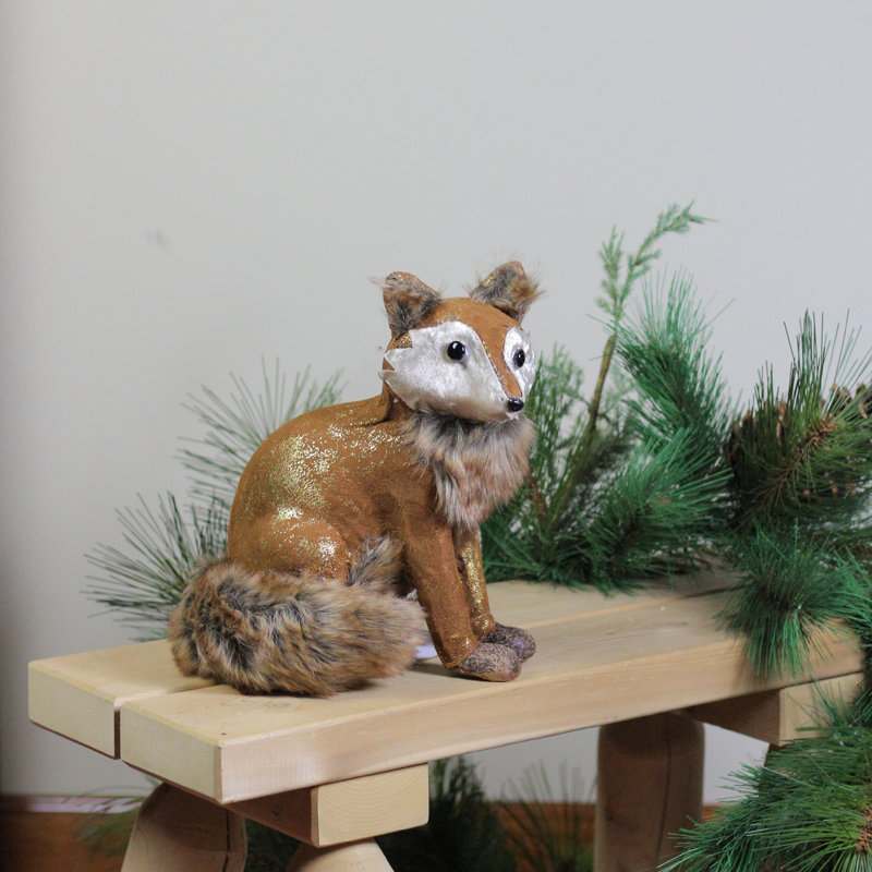 Décoration animal en peluche brun 10,25 "Fox