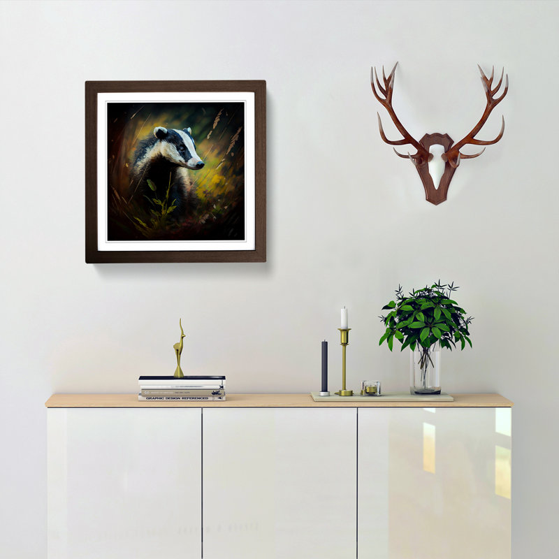 Single Picture Frame Print on Wood, Walnut