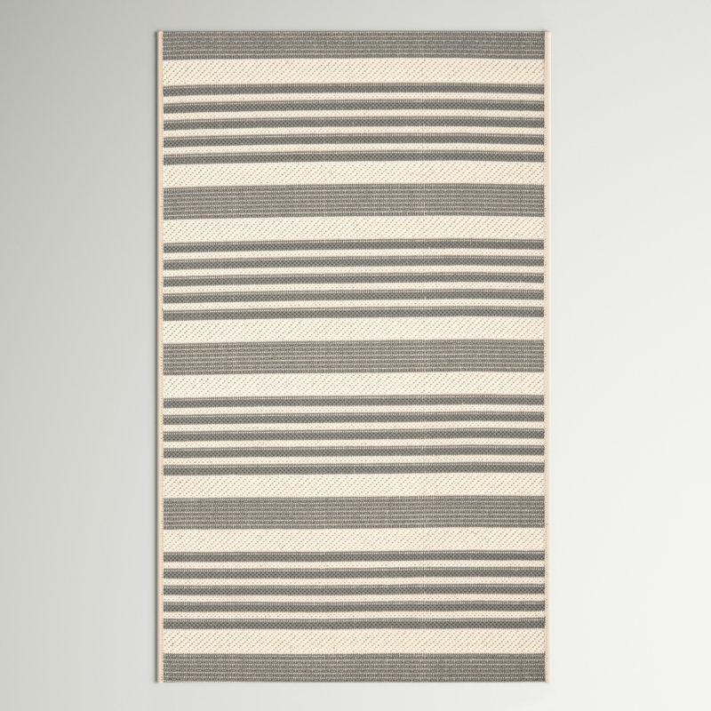 Tapis d'intérieur / extérieur à rayures Pontianak Performance, Rectangle 2 pi 7 po x 5 pi
