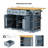 K&K 53inch Large Kitchen Island with Drop Leaf,Power Outlet,Door Internal Storage Rack,Rolling Kitchen Cart on 5 Wheels with 5 Open Side Racks for Kitchen,Grey Blue(Two Packages)(Stools not included)