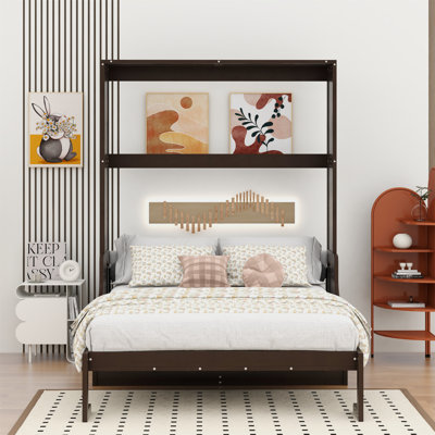 Grand lit escamotable mural avec coussin