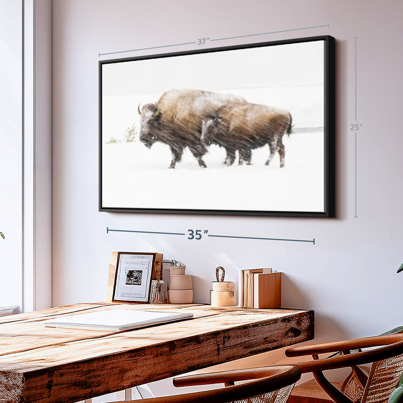 «Bison In Yellowstone National Park», art mural, H 27 po x l 40 po