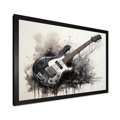 «Brown Charcoal Guitare Vibations II», art mural musique