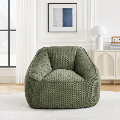 Bean Bag Chair for Adults Teens, Comfy Reading Chair Sofa with Round Seat Giant Bean Bag with Filler, Corduroy Beanbag Chairs Floor Sofa