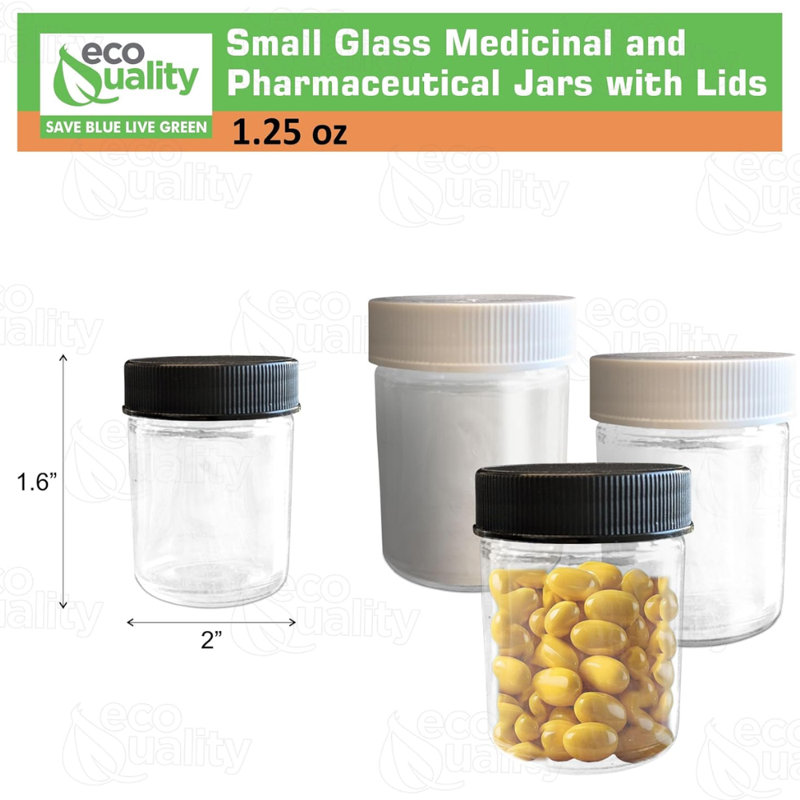  Pots de rangement en verre transparent de 1,25 oz avec couvercles blancs, mini contenants pour le rangement des cosmétiques, des voyages et de la maison (72)
