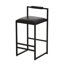 Ensemble de 2 tabourets de bar noirs avec dossier et 2 chaises rembourrées en cuir de polyuréthane-1660370316
