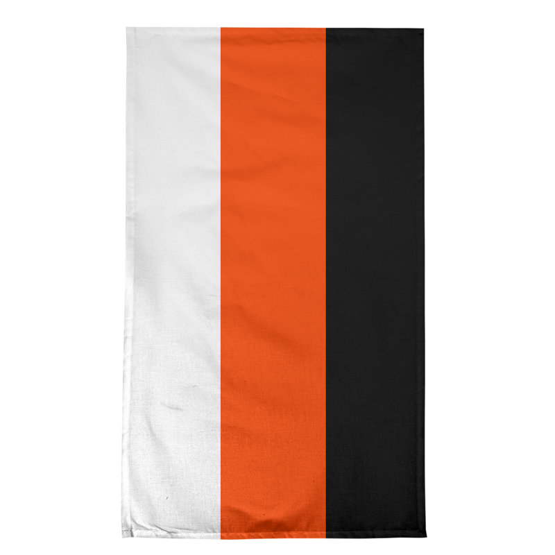 Anaheim Stripe Tea Towel Kitchen Towel, Cotton Twill, White/Orange/Black