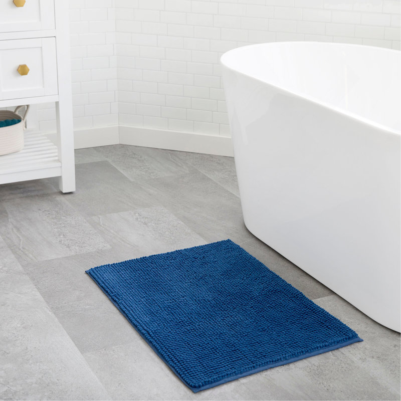 Linenspa Chenille Bath Mat, Rectangle 1'5" x 2'