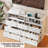 7 Drawer Wood Dressers for Bedroom with LED Lights, Wooden Dresser with Charging Station and 2 Open Compartments-485286149