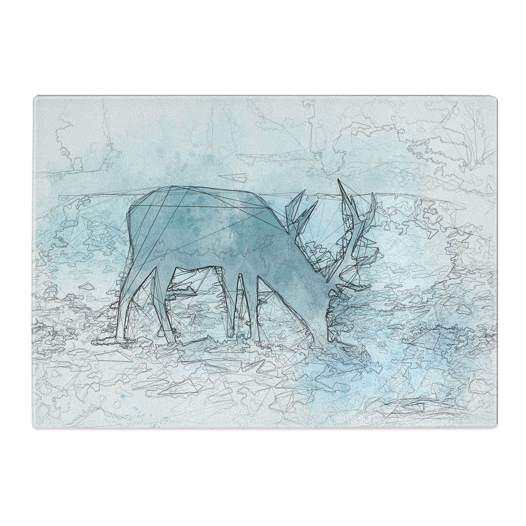 Tempered Glass Grazing Stag Chopping Board