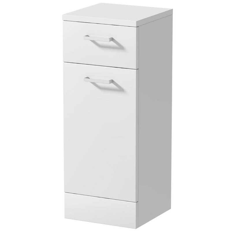 Wood Cabinet Laundry Hamper, White