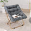 Fauteuil d'appoint douillet capitonné et rembourré avec cadre en métal doré pour le salon-524071270-491022506
