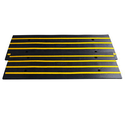 Rubber Curb Ramp for Driveway 2 Pack, 15T Heavy Duty Sidewalk Curb Ramp