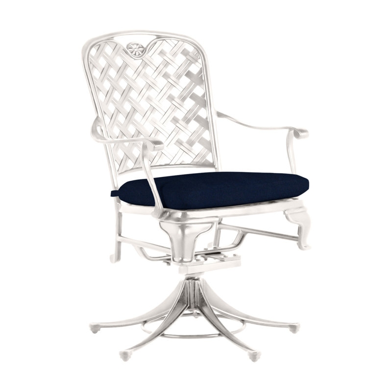 Outdoor Provance Rocking Metal Chair with Cushions, No Welt, Chalk, Bali Pearl