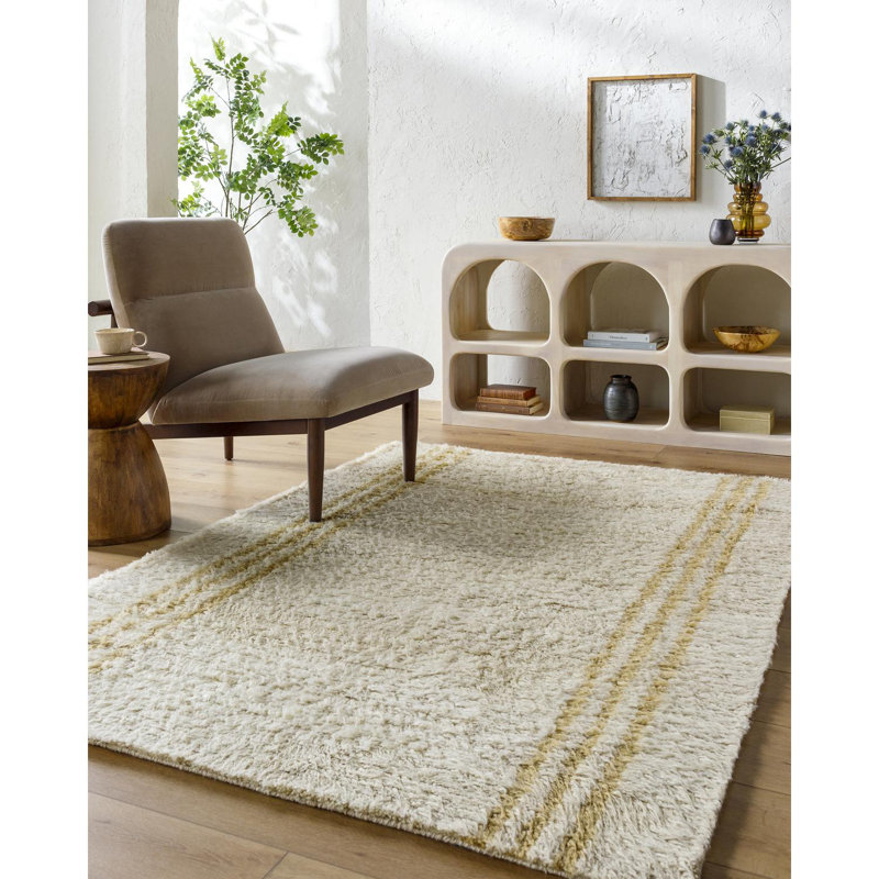 Tapis à poil long en laine Keynsham, Rectangle 8 pi x 10 pi