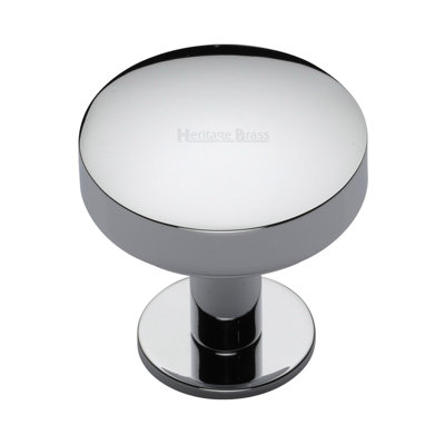 Heritage Brass Cabinet Knob Domed Disc Design with Rose