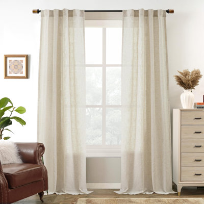 Paire de rideaux semi-transparents avec passe-tringle Janie