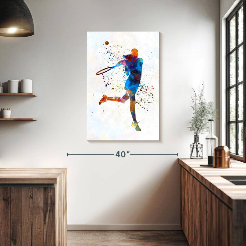 Sirci, joueuse de tennis à l'aquarelle I, H 39 po x l 26 po