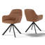 48.5cm H Vintage Faux Leather Dining Chairs-1579960041