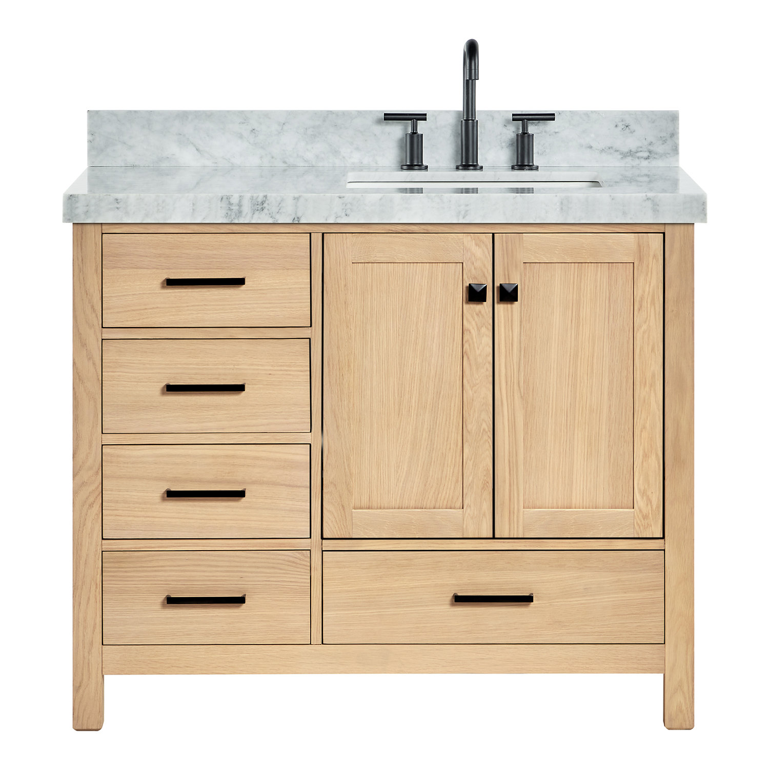 Ariel Bath Ariel Cambridge 42 Inch Bathroom Vanity With Italian Carrara ...