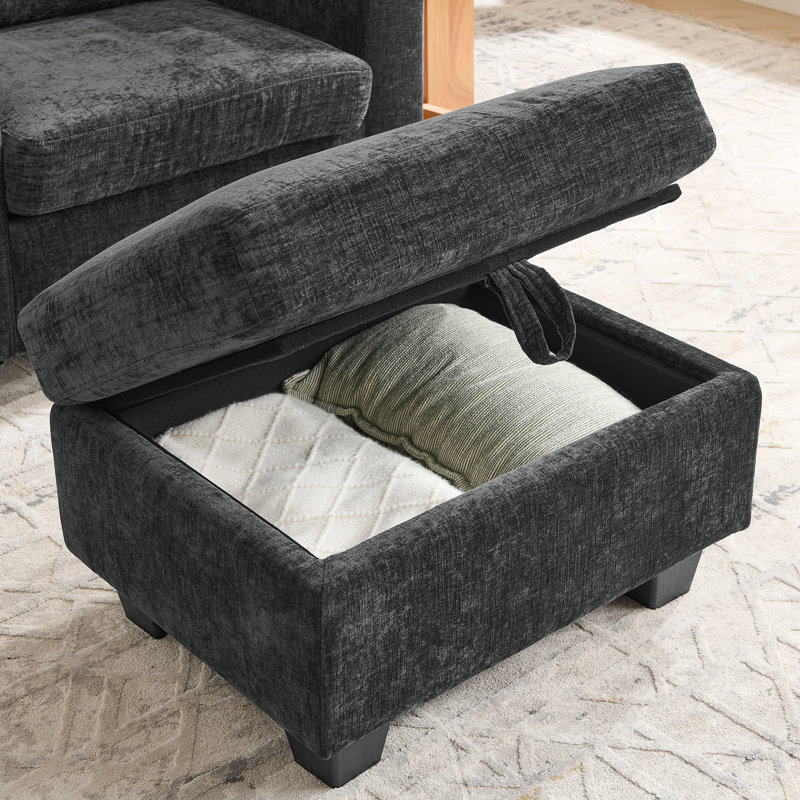 Canapé inclinable simple avec dossier réglable manuellement, Noir