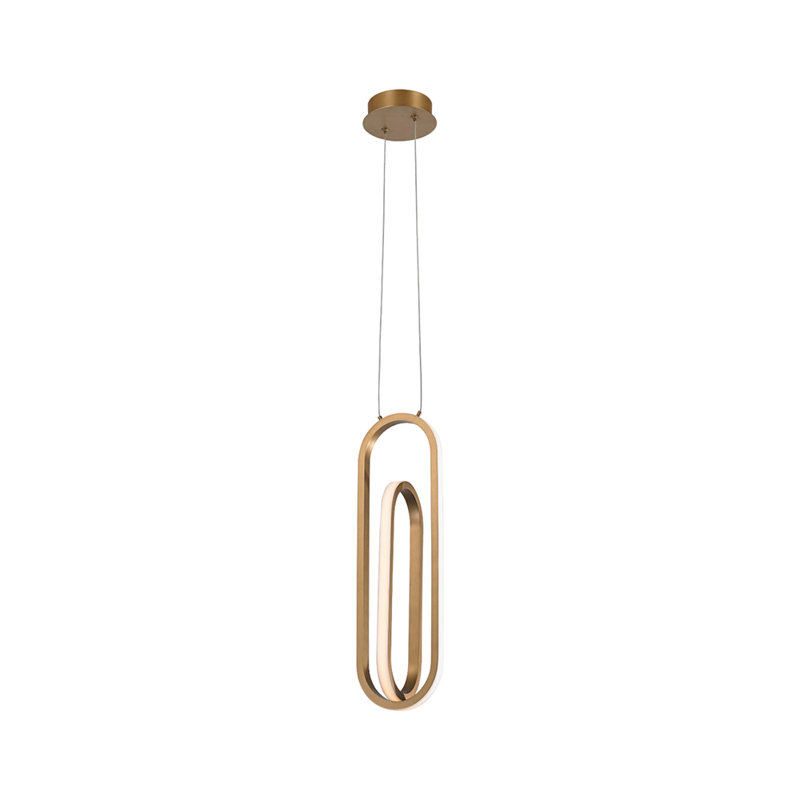 1 - Light Gold LED Pendant, Satin Gold