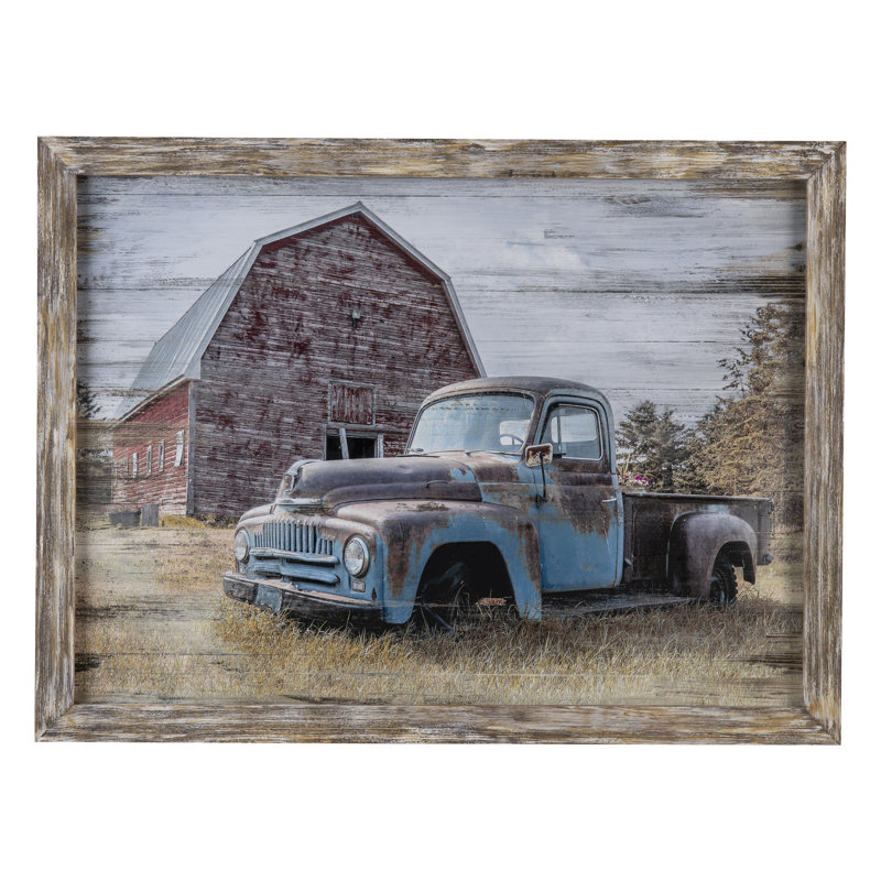 Truck Yeah 1 Rustic Vintage Framed Wood Wall Art