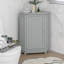 Armoire de rangement d'angle avec portes, armoire de salle de bain triangulaire avec tablettes réglables-1413664284