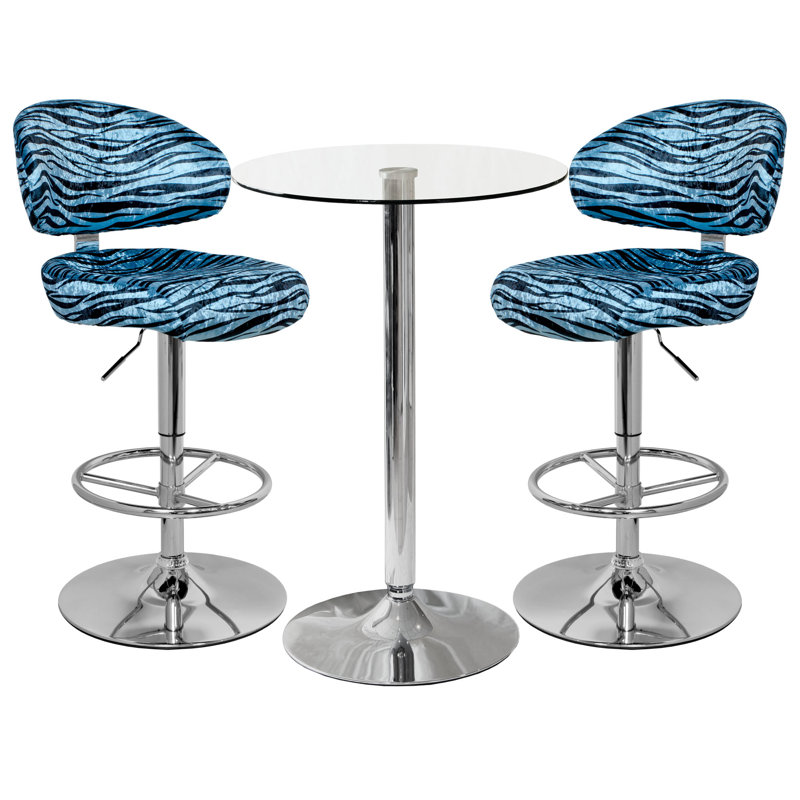 Vista Glass Dining Set, Aqua