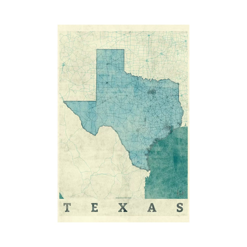 Texas Map - Wrapped Canvas Print, 101.6 cm H x 66.04 cm W x 1.91 cm D