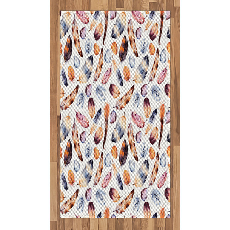 Tapis décoratif rétro en fibres à haute densité, Rectangle 2 pi 7 po x 5 pi