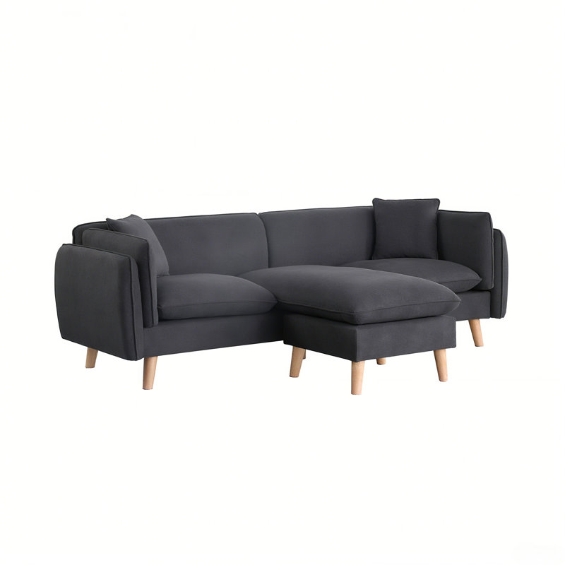 Canapé modulaire 86,5 po en tissu gris foncé
