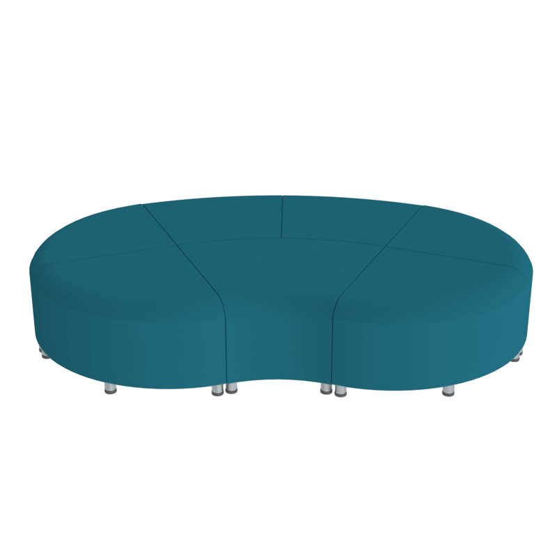 Ensemble de 7 chaises sans dossier ondulées Pro Series Connect, Teal