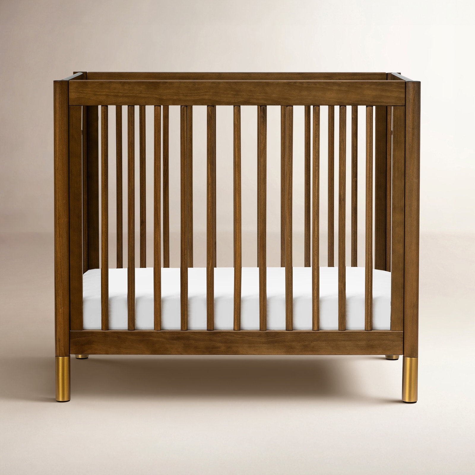 Gelato Pine 4-in-1 Convertible Crib, Natural Walnut/Gold