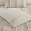 Literie en coton rayé multicolore pour lit double / grand lit avec garniture contrastante et fermeture à boutons 3 pièces