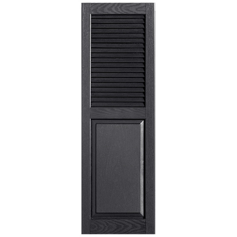 Combinaison droite à persiennes combinées, Noir, 12 po, 55 po