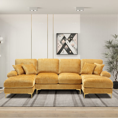 114Inch Chenille Symmetrical Sofa  Chaise
