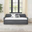 Lit de jour simple rembourré avec lit gigogne et accoudoir USB, gris foncé-129458194