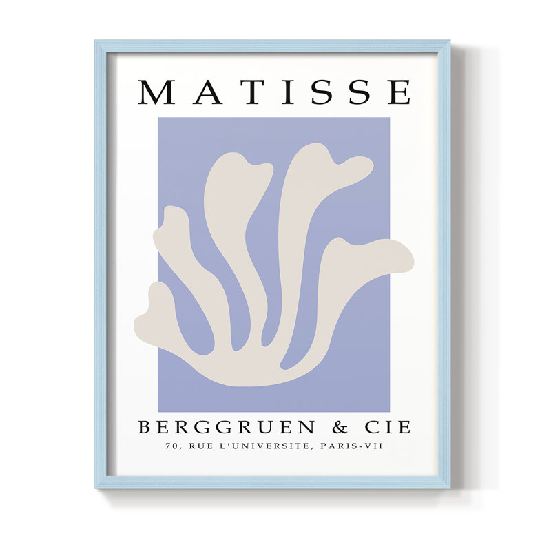 Matisse CECXLVII, reproduction encadrée - bois massif, Bleu, H 10 po x l 8 po