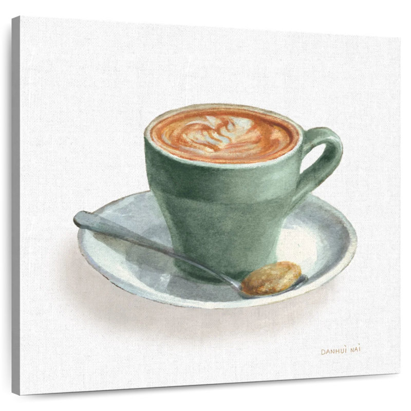 Wake Up Coffee Linen Sage, 10" H x 10" W