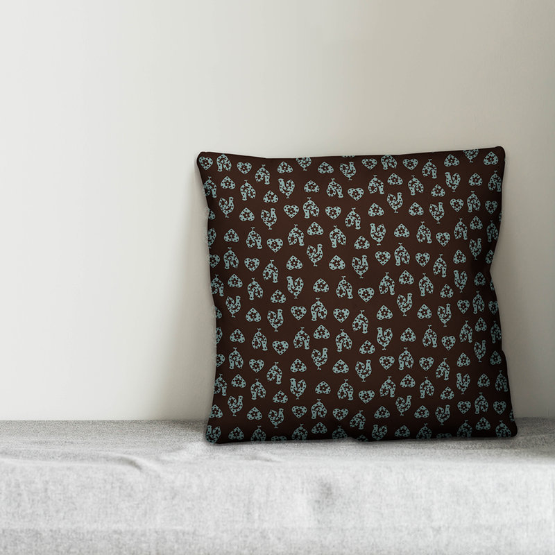 Housse de coussin Rooster, 18 po x 18 po, Gris