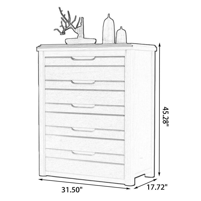 Armoire d'appoint en bois massif brun rougeâtre, H 45,28 po x l 31,5 po x P 17,72 po, Brun-roux