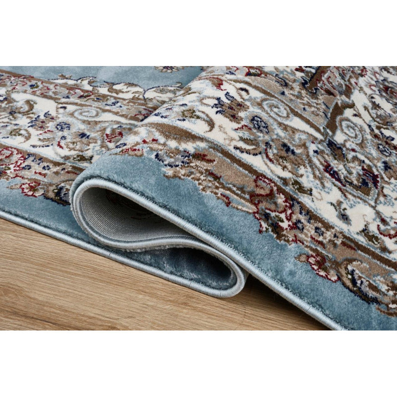 Sutphin Collection Blue Abstract Transitional Area Rug, Blue, Rectangle 10' x 14'